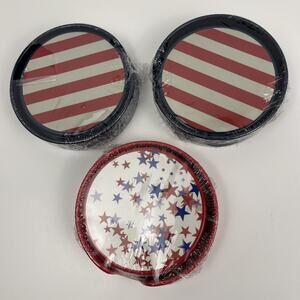 Pfaltzgraff Stars Stripes 4th of July Coasters Holders 4 per Pack Lot Of 3 Packs